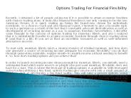Options Trading For Financial Flexibility