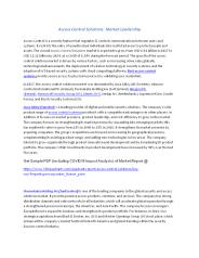 Access Control Solutions: Market Leadership