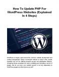 How To Update PHP For WordPress Websites (Explained In 4 Steps) PowerPoint PPT Presentation
