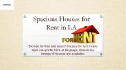 Spacious Houses for Rent in LA