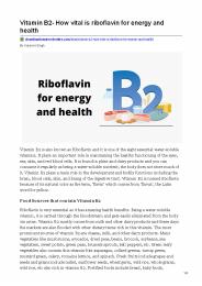 Benefits of vitamin b2