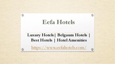 Best hotels to stay in Karnataka  -   PPT