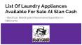 List of Laundry Appliances Available For Sale at Stan cash