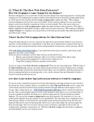 What Is the Best Web Data Extractor Software in 2020?