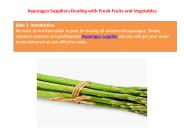 Asparagus Suppliers Dealing with Fresh Fruits and Vegetables