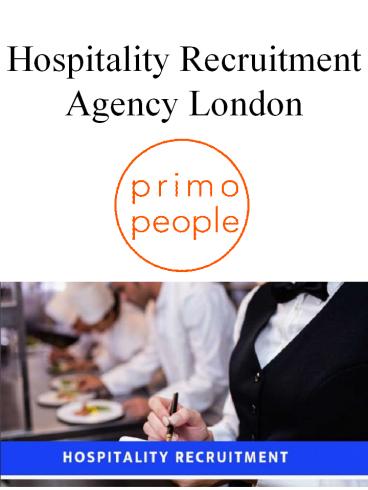 Hospitality Recruitment Agency London