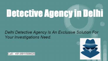 Best Detective Agency in Delhi