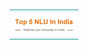 Top 5 NLU in India