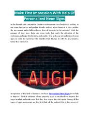 Make First Impression With Help Of Personalized Neon Signs