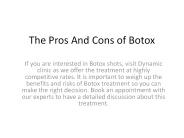 The pros and cons of Botox