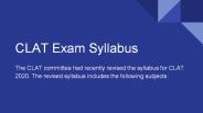 CLAT Exam Syllabus 2021