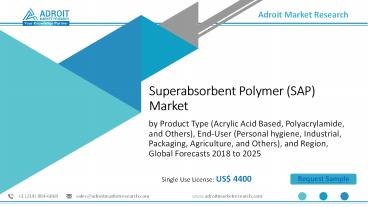 Superabsorbent Polymer Market 2020: Growing Demand, Business Opportunities, Developments, Trends, Top Regions, Types and Applications, Forecasts 2025