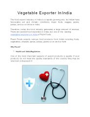 Vegetable Exporter in India