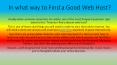 In what way to Find a Good Web Host? PowerPoint PPT Presentation