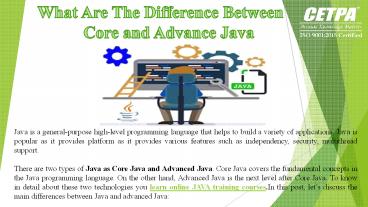 What Are The Difference Between Core and Advanced Java presentation ...