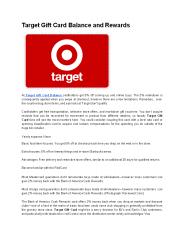 Target Gift Card Balance and Rewards