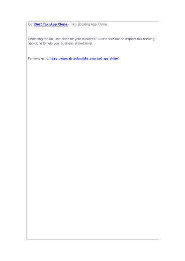 Get Best Taxi App Clone - Taxi Booking App Clone