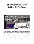 5 Best WordPress Theme Builders On The Market PowerPoint PPT Presentation
