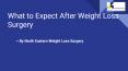 What to expect after weight loss surgery PowerPoint PPT Presentation