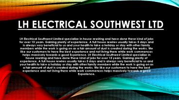 Emergency Electrical Services in Bristol