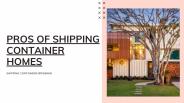 Pros of shipping Container Homes