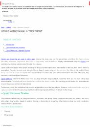 OPIOID WITHDRAWAL & TREATMENT
