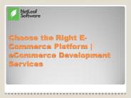 Choose the Right E-Commerce Platform | eCommerce Development Services