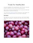 Fruits For Healthy Skin PowerPoint PPT Presentation