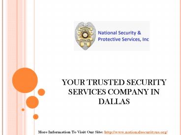 YOUR TRUSTED SECURITY SERVICES COMPANY IN DALLAS