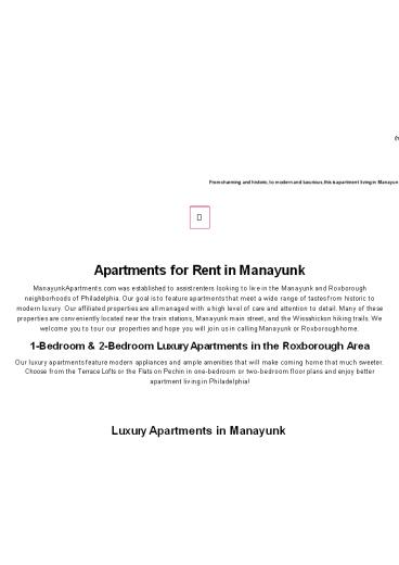 Manayunk apartment buildings
