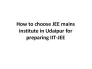 JEE mains institue in udaipur