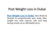Post Weight Loss in Dubai