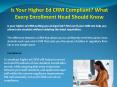 Is Your Higher Ed CRM Compliant- What Every Enrollment Head Should Know PowerPoint PPT Presentation