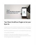 Top 5 Best WordPress Plugins to Set your Eyes On PowerPoint PPT Presentation