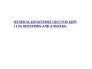 GK Questions for Kids with Answers