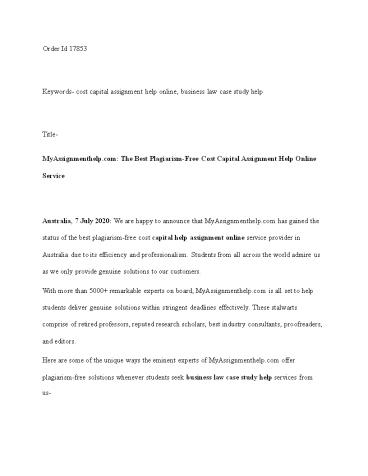 Cost Capital Homework Help (1)