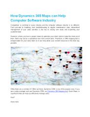 How Dynamics 365 Maps can Help Computer Software Industry