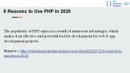 8 Reasons to Use PHP in 2020