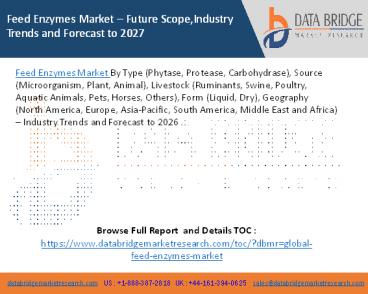 Feed Enzymes Market – Future Scope,Industry Trends and Forecast to 2027