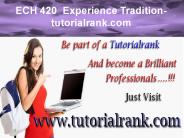 ECH 420  Experience Tradition- tutorialrank.com
