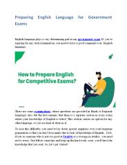 Preparing English Language for Government Exams