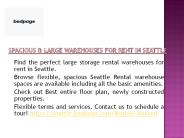 Spacious & Large Warehouses for Rent in Seattle