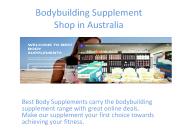 Bodybuilding Supplement Shop Australia