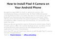 How to Install Pixel 4 Camera on Your Android Phone PowerPoint PPT Presentation