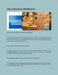 How to Buy Amex Gift Balance?