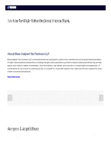 Corporate Tax Law in boston