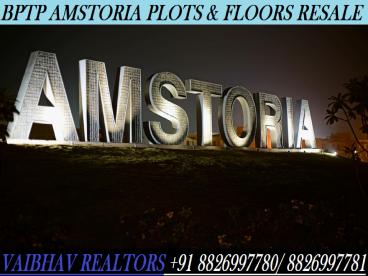 1st Township on Dwarka Expressway  Bptp Amstoria Plots  For Resale Sector 102 Gurgaon 8826997780