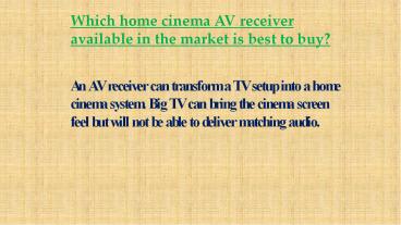 Best receivers online