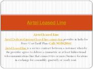 Airtel Leased Line Connection Provider in India | Price/Cost and Tariff Plans