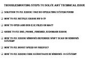 Troubleshooting Steps To Solve Technical Issue